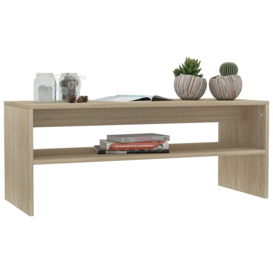 Mesa de centro madera contrachapada roble Sonoma 100x40x40