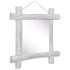 Espejo de troncos de madera maciza reciclada blanca 70x70