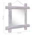 Espejo de troncos de madera maciza reciclada blanca 70x70