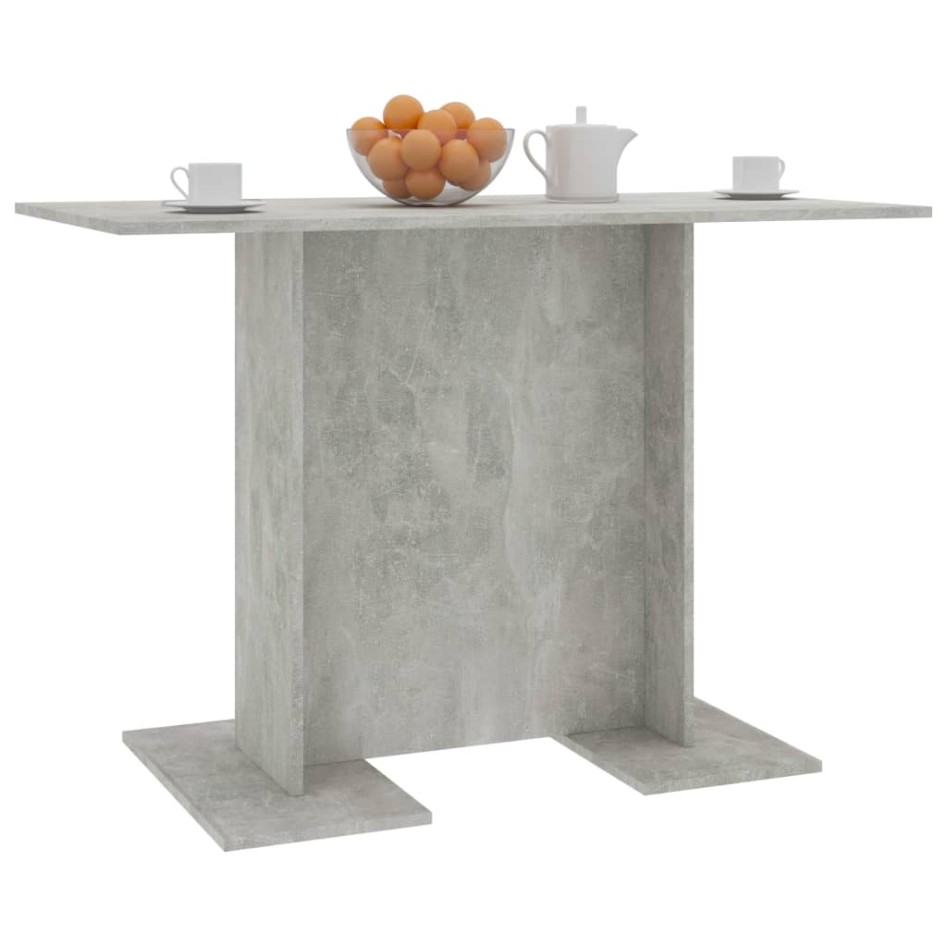 Mesa de comedor de madera gris hormigón 110x60x75