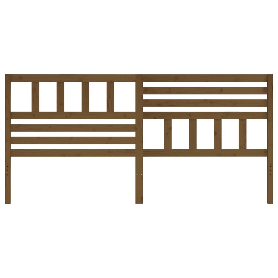 Cabecero de cama madera maciza de pino marrón miel 206x4x100