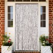 Cortina mosquitera chenilla gris taupe y blanco 90x220 cm