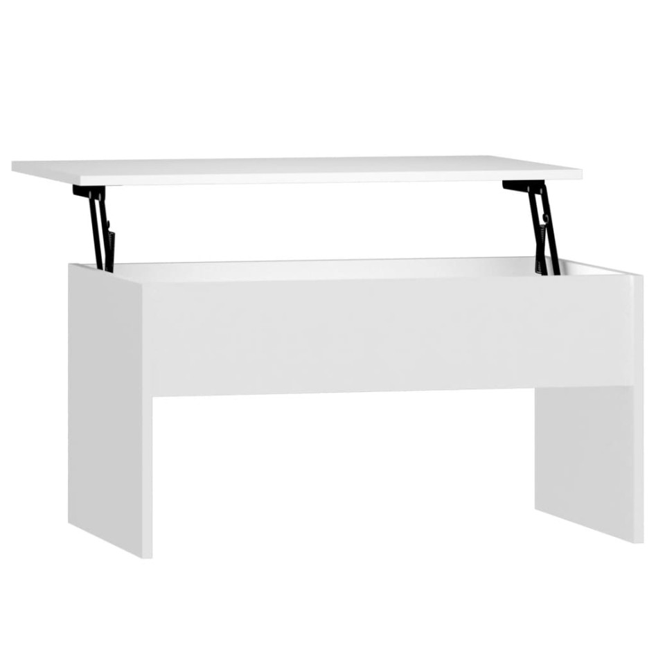 Mesa de centro madera contrachapada blanco 80x50,5x41,5