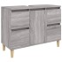 Armario de lavabo madera contrachapada gris Sonoma 80x33x60