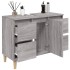 Armario de lavabo madera contrachapada gris Sonoma 80x33x60