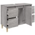 Armario de lavabo madera contrachapada gris Sonoma 80x33x60