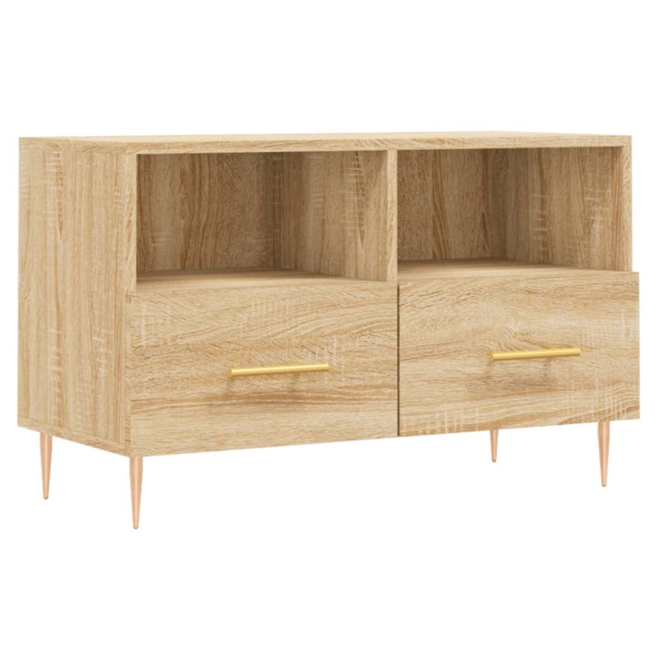 Mueble para TV madera contrachapada roble ahumado 80x36x50