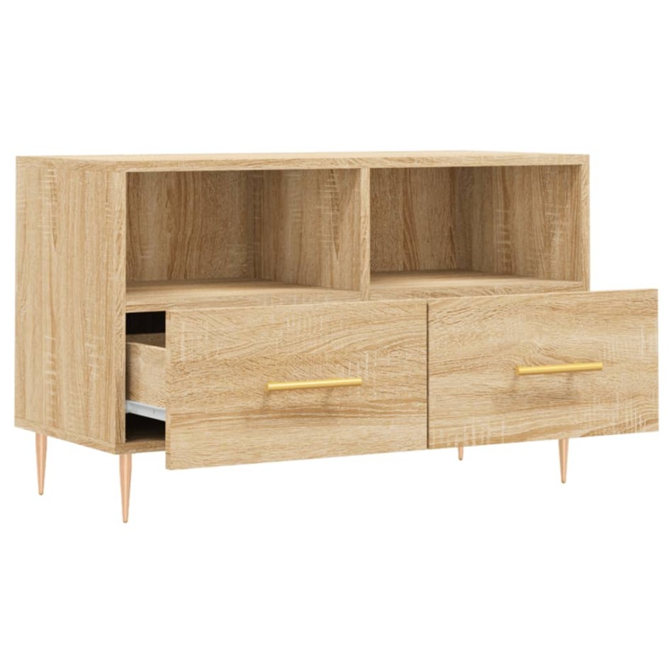 Mueble para TV madera contrachapada roble ahumado 80x36x50