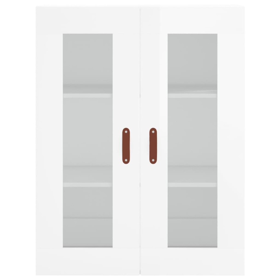 Aparador alto madera contrachapada blanco brillo 69,5x34x180