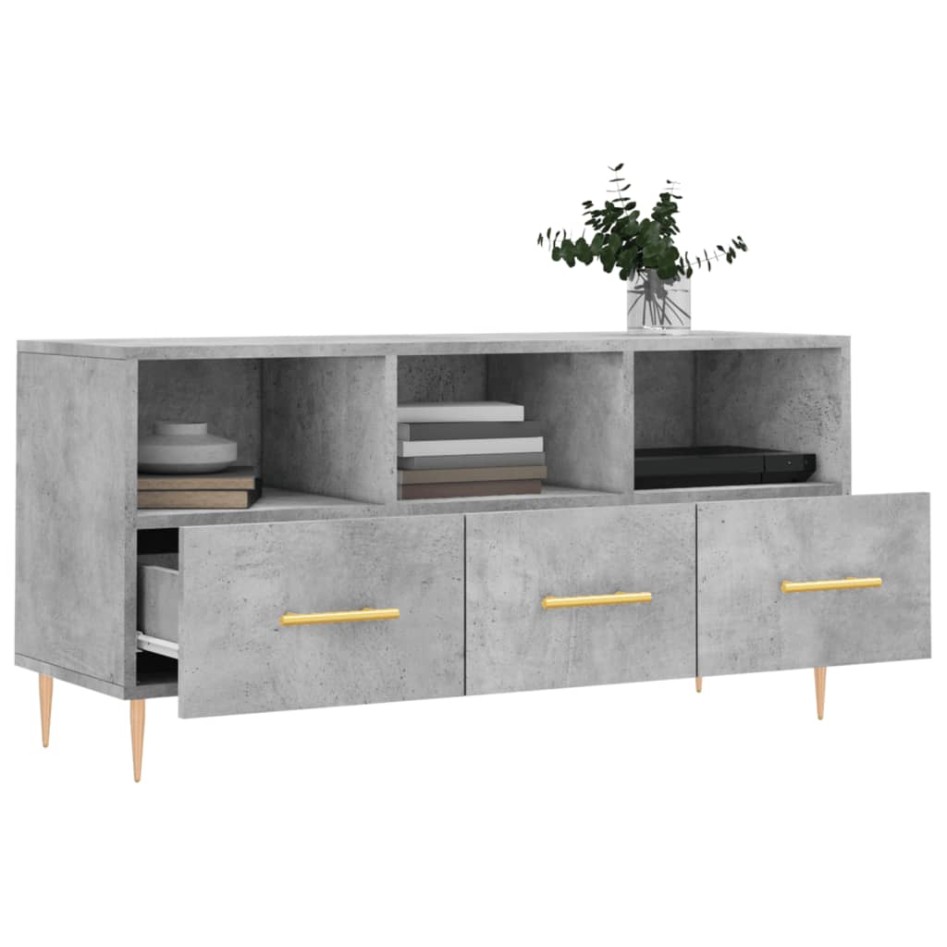 Mueble de TV madera de ingeniería gris hormigón 102x36x50