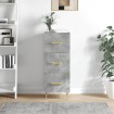 Aparador de madera contrachapada gris hormigón 34,5x34x90 cm