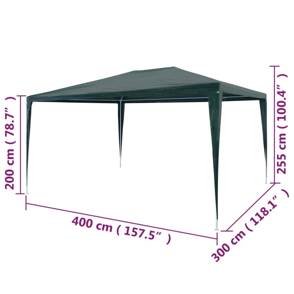 Carpa para fiestas verde 3x4