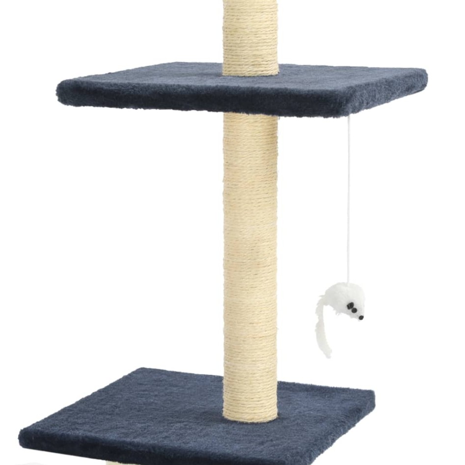 Rascador para gatos con postes de sisal azul oscuro 260