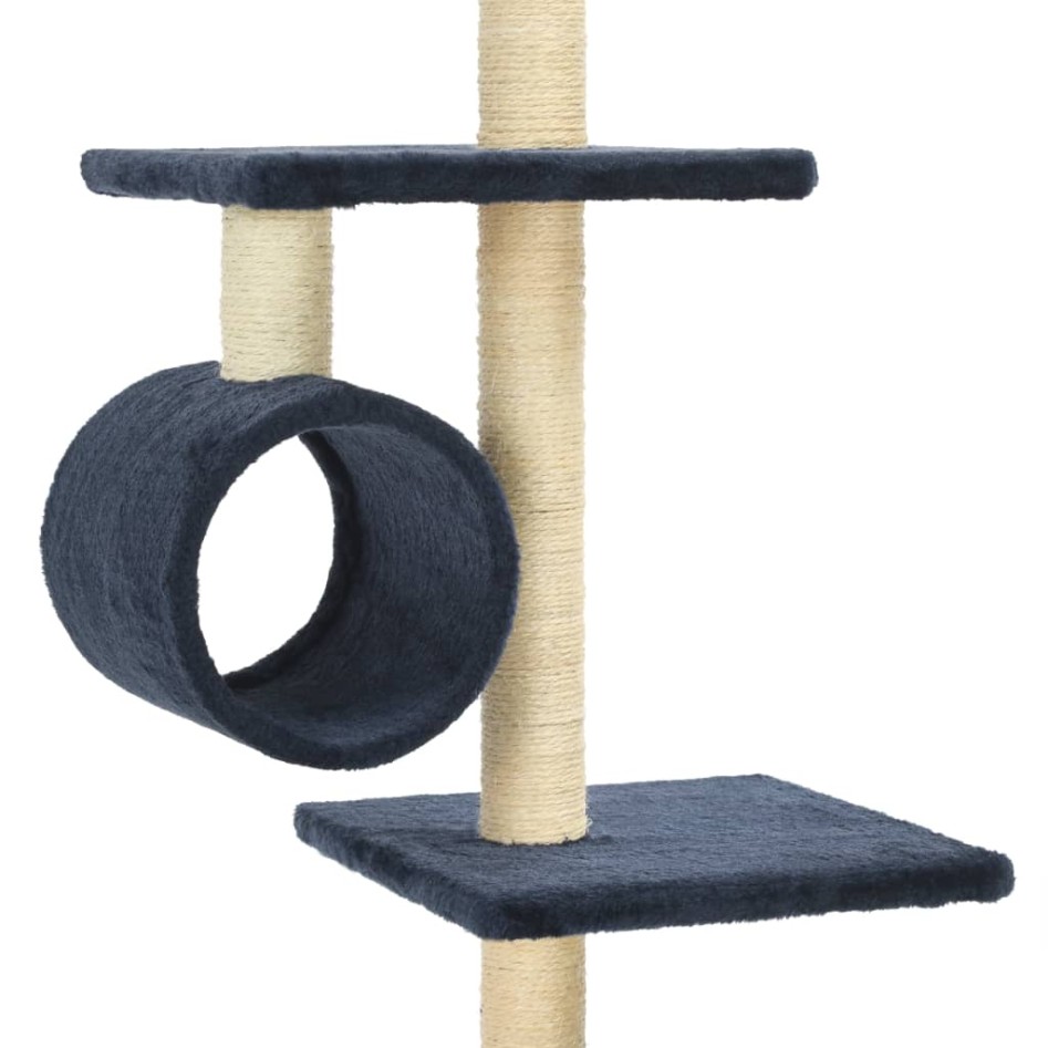 Rascador para gatos con postes de sisal azul oscuro 260
