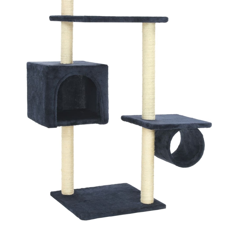 Rascador para gatos con postes de sisal azul oscuro 260