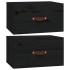 Mesitas de noche de pared 2 uds negro 40x29,5x22