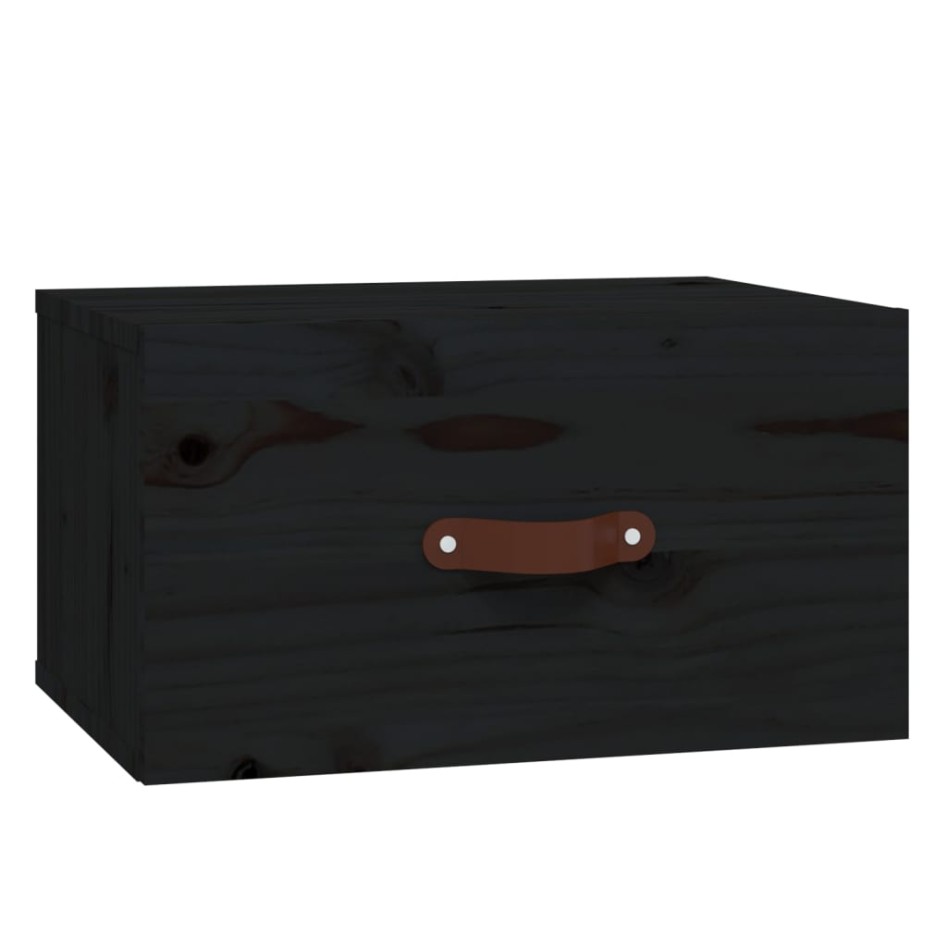 Mesitas de noche de pared 2 uds negro 40x29,5x22