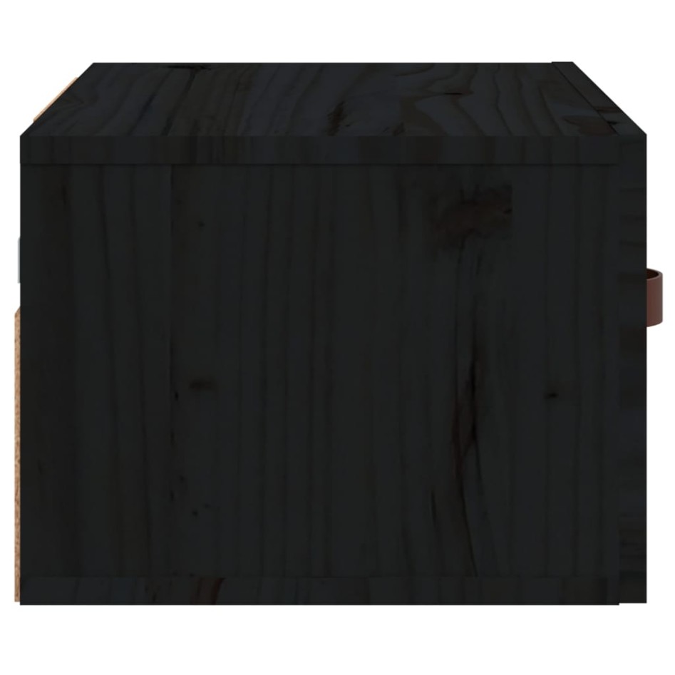 Mesitas de noche de pared 2 uds negro 40x29,5x22
