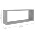 Estante cubo pared 6 uds contrachapado gris hormigón