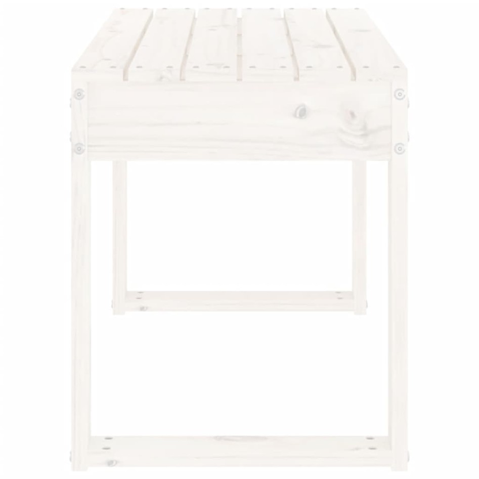 Banco de jardín madera maciza de pino blanco 80x38x45