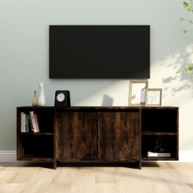 Mueble de TV madera de ingeniería roble ahumado 130x35x50