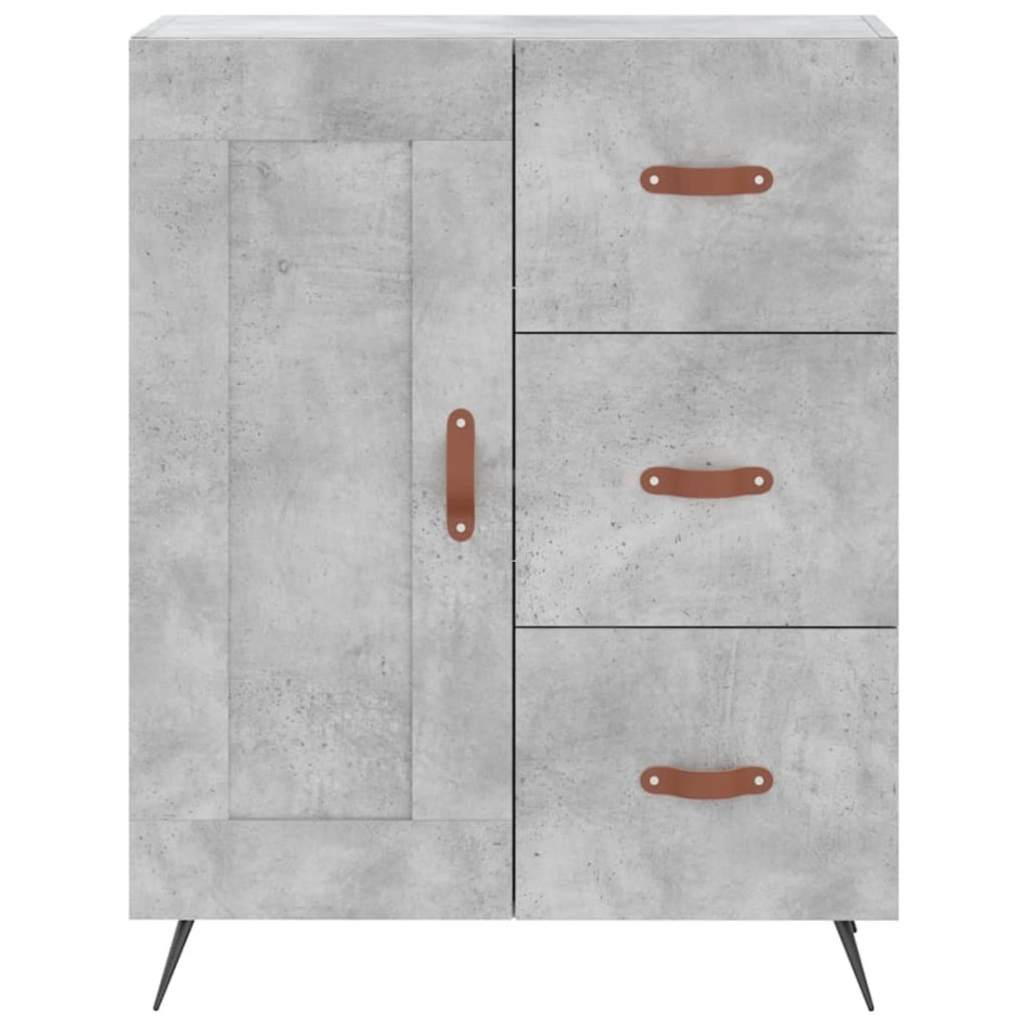 Aparador de madera de ingeniería gris hormigón 69,5x34x90