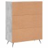 Aparador de madera de ingeniería gris hormigón 69,5x34x90