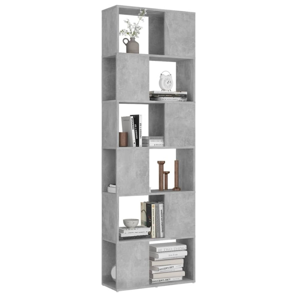 Librería separador contrachapada gris hormigón 60x24x186