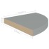 Estantes flotantes de esquina 4 uds MDF gris 35x35x3,8