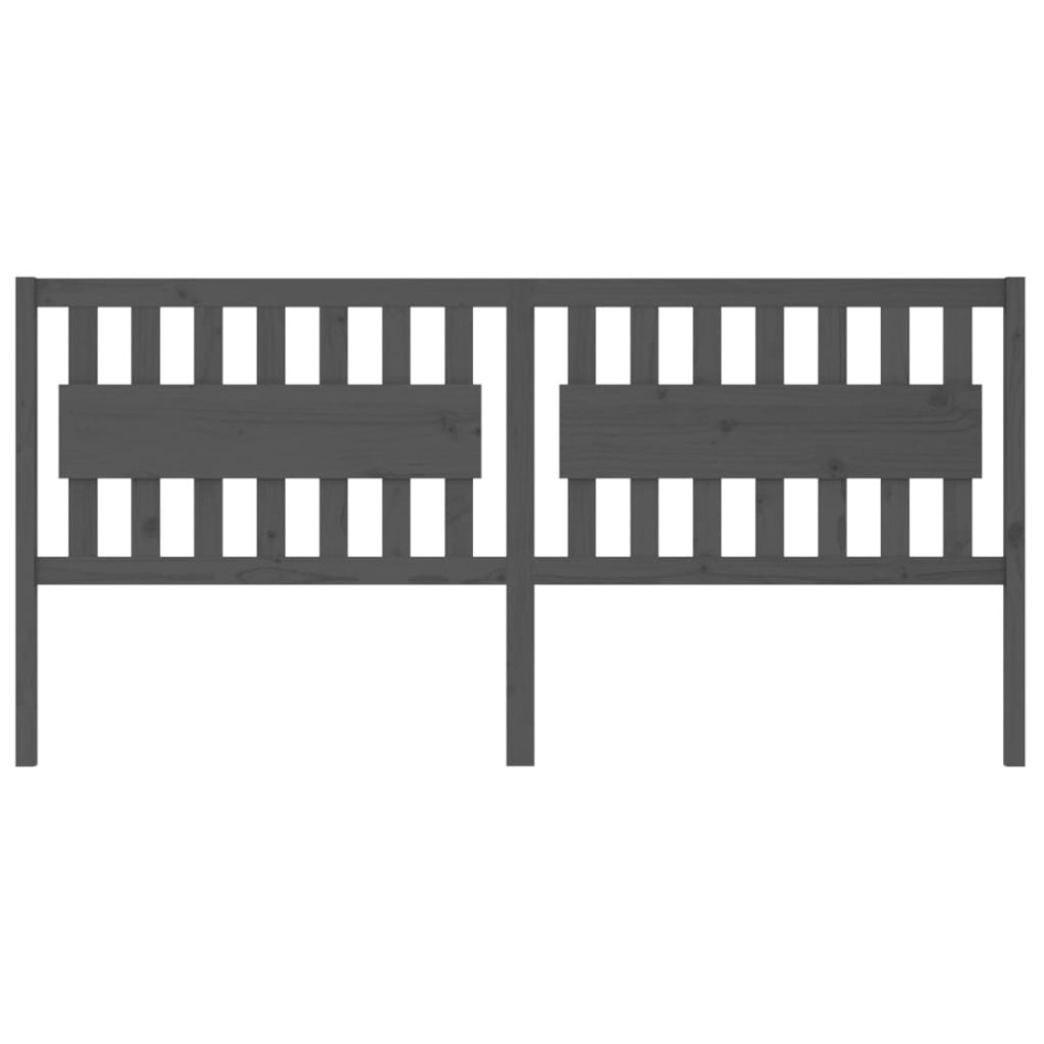 Cabecero de cama madera maciza de pino gris 205,5x4x100