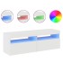 Muebles de TV con luces LED 2 uds blanco brillante 60x35x40