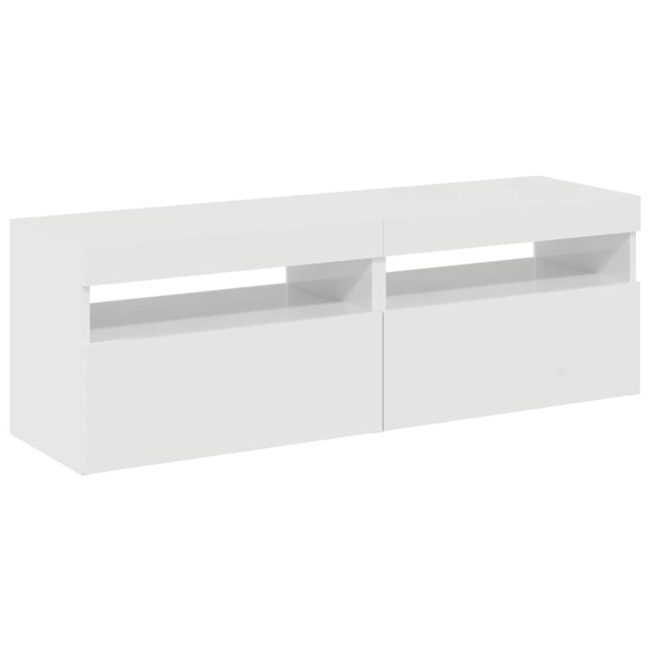 Muebles de TV con luces LED 2 uds blanco brillante 60x35x40