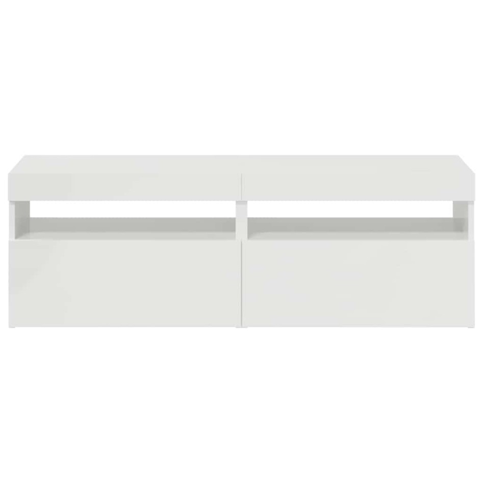 Muebles de TV con luces LED 2 uds blanco brillante 60x35x40