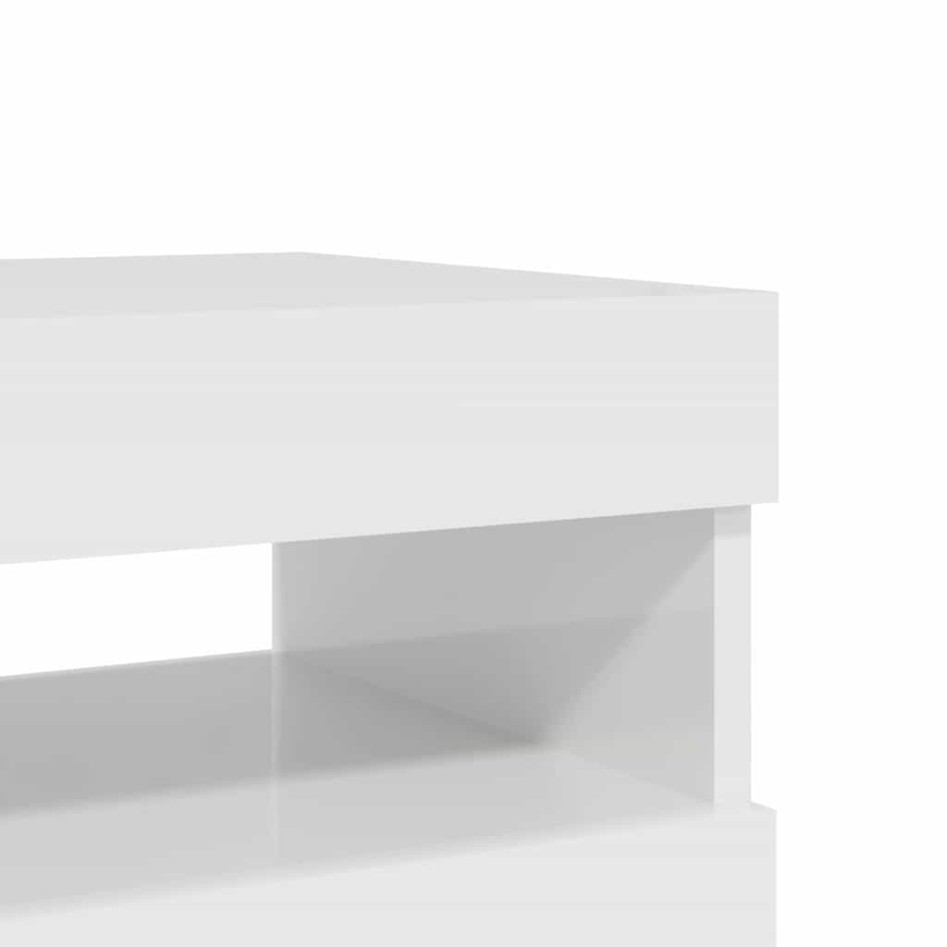 Muebles de TV con luces LED 2 uds blanco brillante 60x35x40