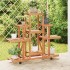 Soporte de flores con ruedas madera maciza abeto 110x25x101