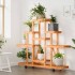 Soporte de flores con ruedas madera maciza abeto 110x25x101