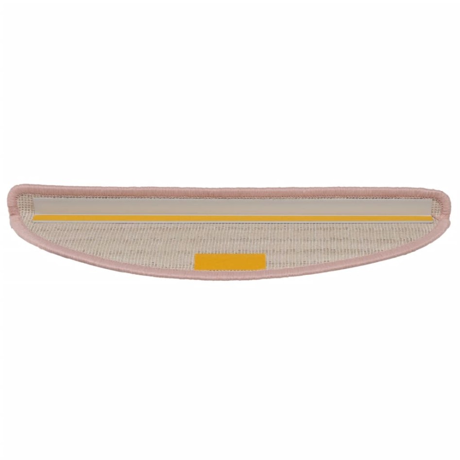 Alfombras de peldaños de escalera 15 uds rosa claro 65x21x4