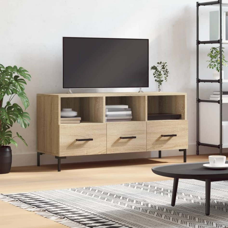 Mueble de TV madera de ingeniería roble Sonoma 102x36x50