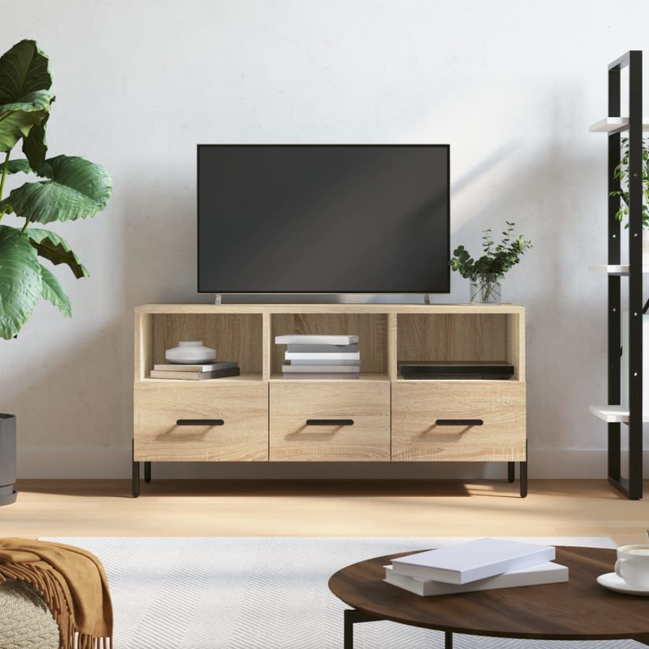 Mueble de TV madera de ingeniería roble Sonoma 102x36x50