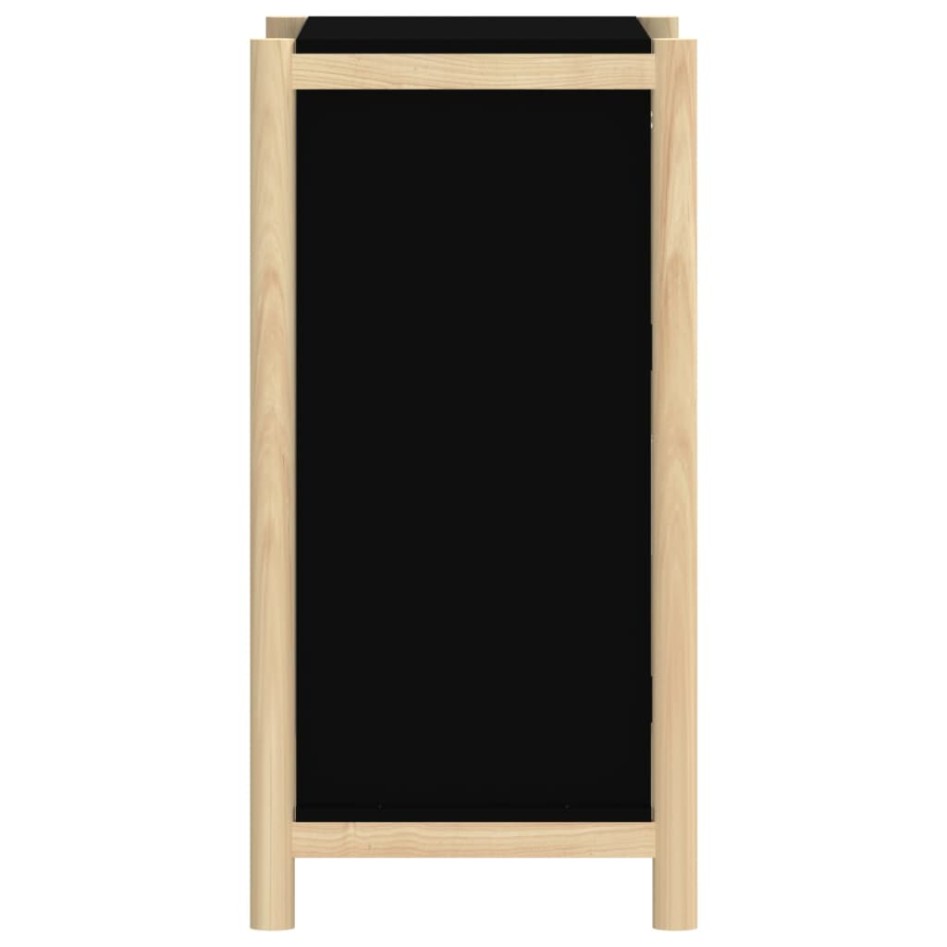 Aparador de madera contrachapada negro 62x38x75