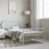Estructura cama sin colchón con estribo metal blanco 100x200