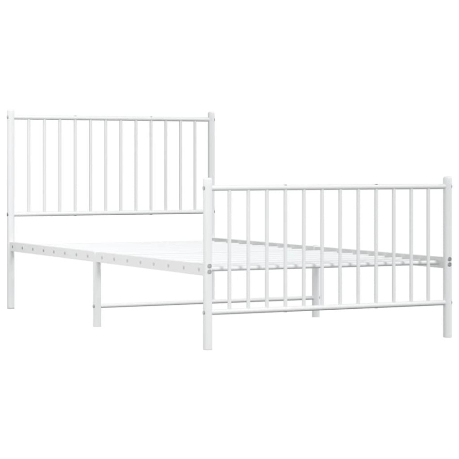 Estructura cama sin colchón con estribo metal blanco 100x200