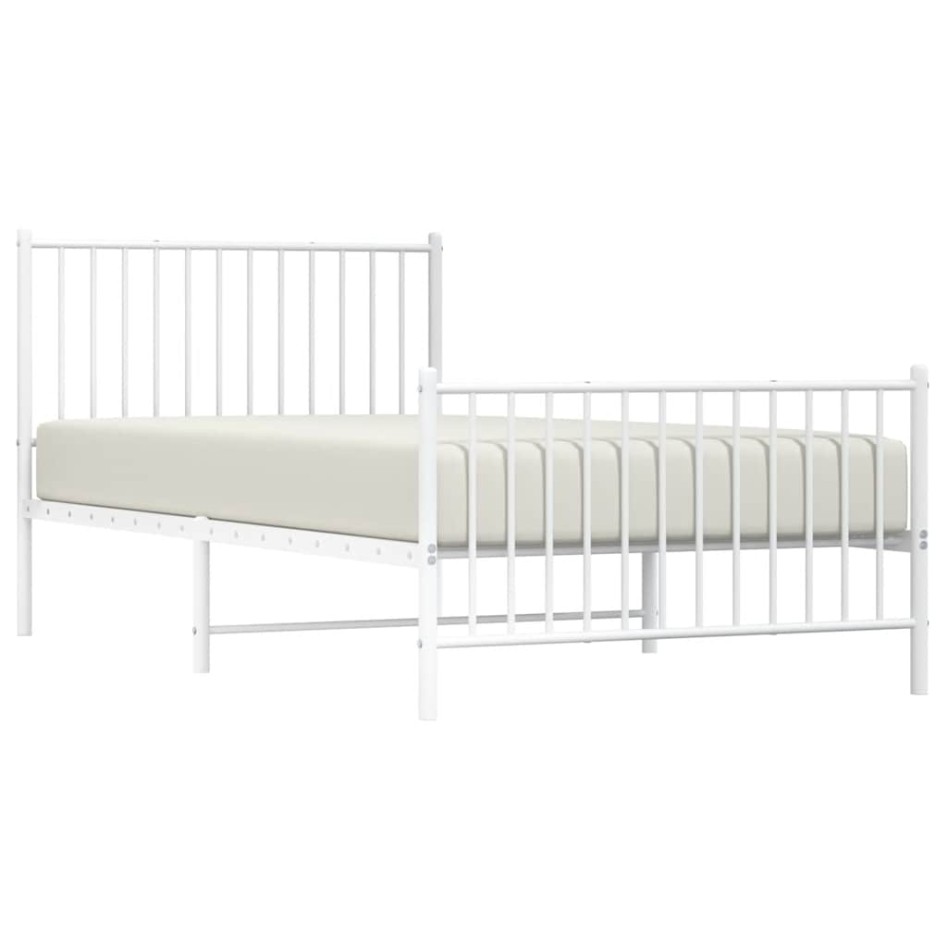 Estructura cama sin colchón con estribo metal blanco 100x200