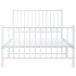 Estructura cama sin colchón con estribo metal blanco 100x200