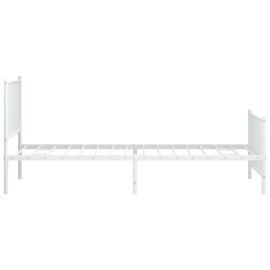 Estructura cama sin colchón con estribo metal blanco 100x200