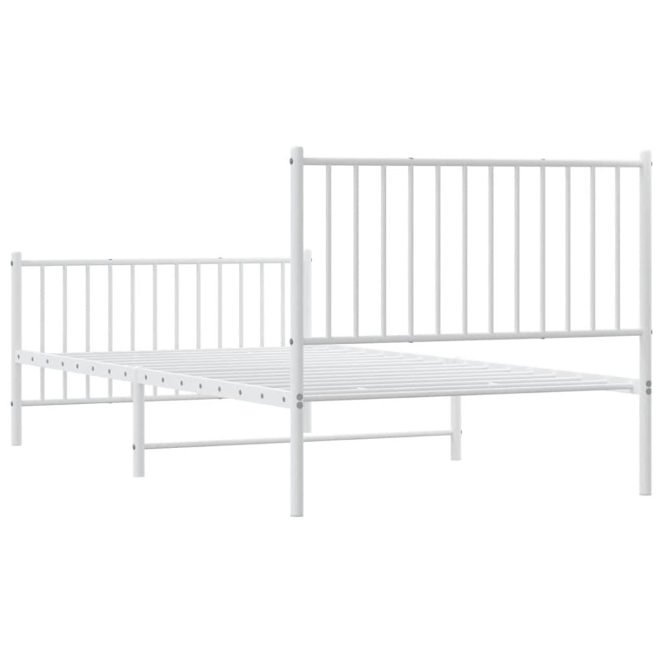 Estructura cama sin colchón con estribo metal blanco 100x200