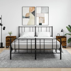 Mesitas noche 2 uds madera ingeniería roble ahumado 40x35x50