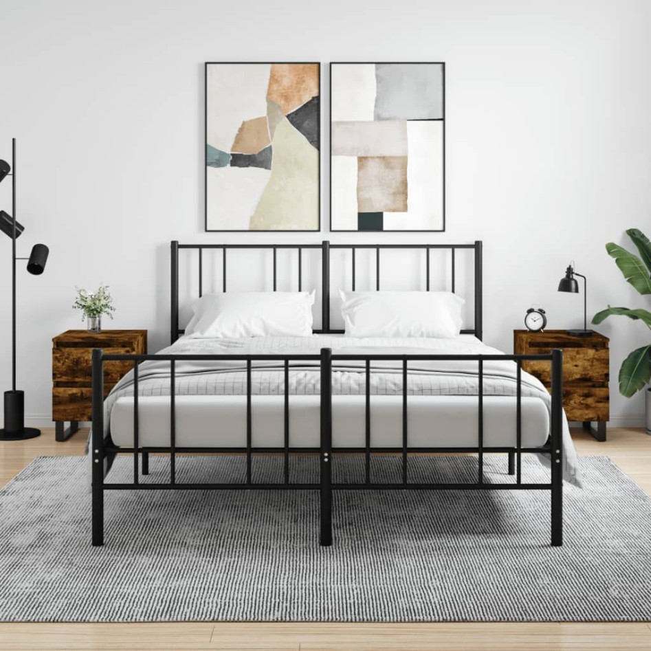 Mesitas noche 2 uds madera ingeniería roble ahumado 40x35x50