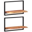 Estantes de pared 2 unidades madera maciza acacia 60x25x35 cm