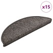 Alfombrillas autoadhesivas sisal 15 uds marrón beige 56x17x3 cm